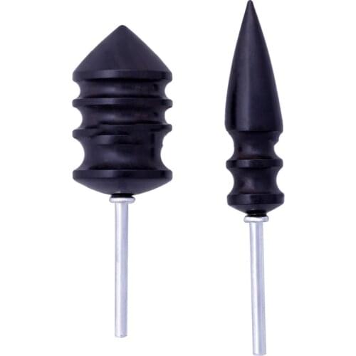 Leathercraft Tool Pointed Tip Leather Burnisher Slicker Tool Drill Black Wooden Slicker Shank for Rotary Tools Burnisher Slicker