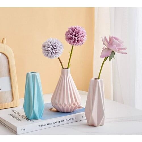 Simulation plant small potted flower art living room artificial flower indoor desktop decoration creative ornament vase