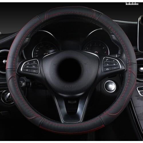 KOKOLOLEE Leather Car Steering Wheel Cover For Range Land Rover Defender Freelander Discovery Sport X9 Evoque