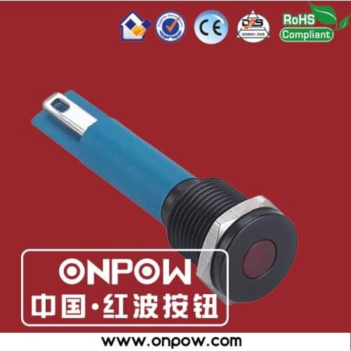 ONPOW 10mm flat head pin terminal black indicator pilotlamp GQ10T-D/R/12V/A