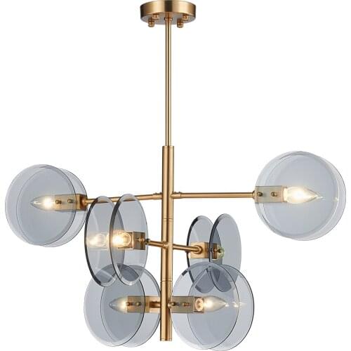Nordic Smoky gray glass chandelier lighting new design branching structure hanging lamp for living room dining room bedroom