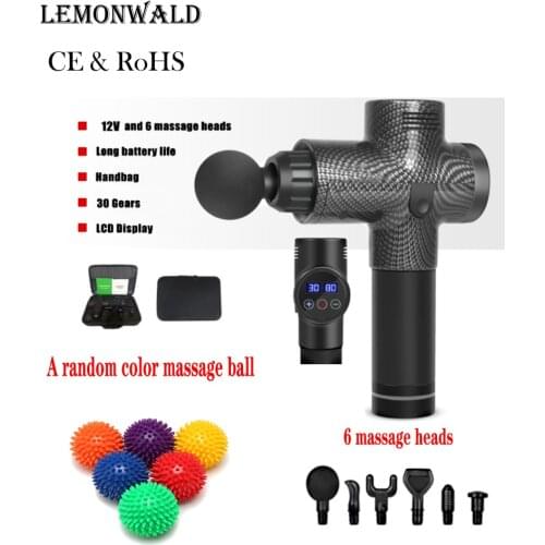 Massage Fascia Gun LCD Display With 6 Massage Heads Body Slimming Therapy Deep Muscle Massager Electric Vibrating Body Massager