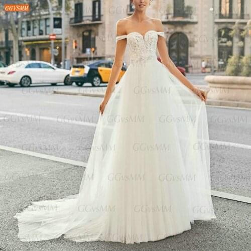 Fashion A Line Wedding Gowns Sweetheart 2021 Vestido De Noiva Tulle Custom Made Bride Dresses Slim Fit Cinderella Hochzeitskleid