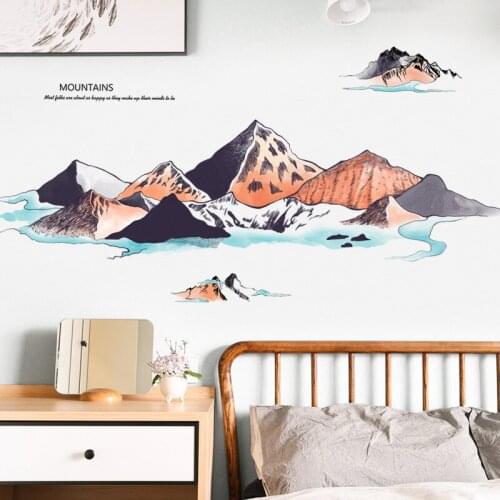 Landscape Painting Wall Stickers for Living Room Sofa Bedroom Backview 3D Art Mural Support a Generation