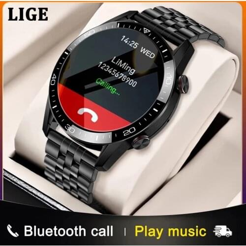 2021LIGE New Smart Watch Men Screen Heart Rate Monitor Blood Pressure Fitness tracker Sport Watch IP68waterproof Smartwatch+Box
