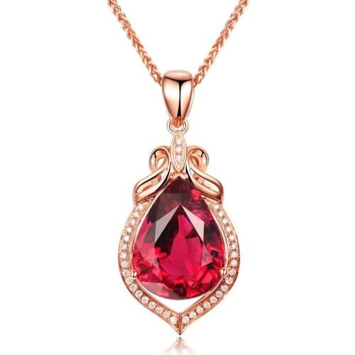 MOONROCY Rose Gold Color Chokers Pendant Necklace Red Crystal for Women Girls Dropshipping Party Jewelry Wholesale Gift