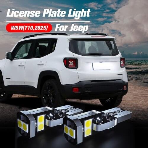 2pcs LED License Plate Light W5W T10 Lamp Canbus For Jeep Grand Cherokee Commander Renegade Patriot Liberty Compass Wrangler JK