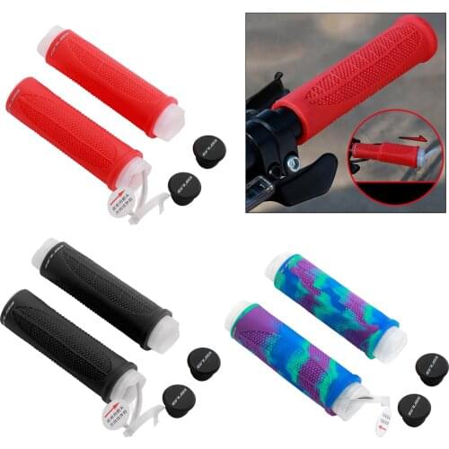 MTB Handlebar Grips Soft Silicone Shockproof Handle bar Grip Road Bicycle Grip Bike Parts with Handlebar End Plug