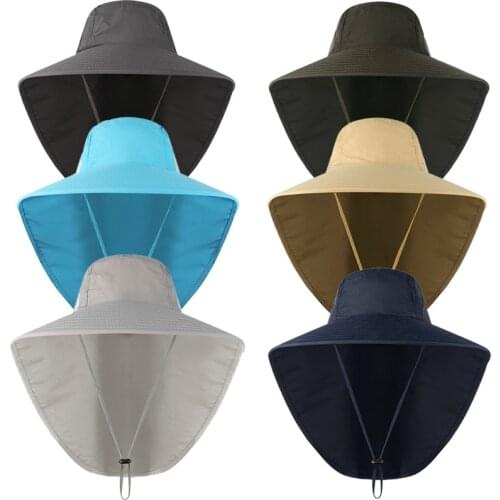 Fisherman Fishing Hat Mens Sunshade Hat Summer Outdoor UV Protection Cap Shawl Hat