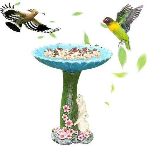 Garden Bird Bath Water Bowl Resin Frog Crafts Hummingbirds Water Feeder Garden Lawn Yard Bird Bath Basin Feeding Tool Ornaments