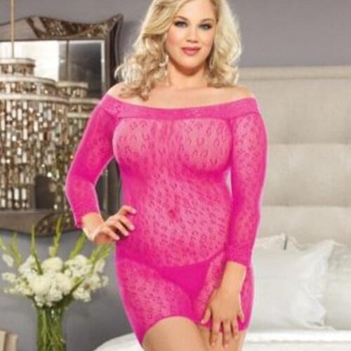 Sexy Lace Nightwear Erotic Lingerie Sleepwear Women Summer See Through Sleep Dress Solid Lace Pajamas Bath Robe Dress Nightgown