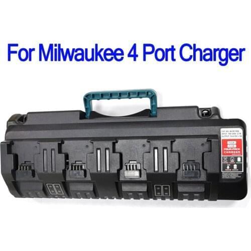 Replacement Power Tool Battery Charger For Milwaukee M18 48-59-2401 48-11-2402 14.4v-18v Charger M18 EU Plug and 4-port 3A
