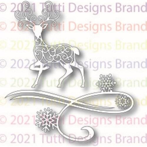 Swirly Deer 2021 New Metal Cutting Dies for DIY Scrapbooking Album Decorative Embossing Handmade Paper Cards Gift