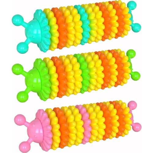 Dog Puppy Toys Supplies, Caterpillar-Shaped Doggy Chew Molar Stick with Teeth Cleaning Function, Tough TPR