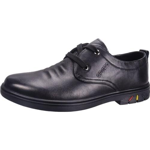 Top Leather Mens Business Shoes 2021 Summer New Breathable Dating Party Non-slip Wear-resistant Low-cut Casual Work Shoes