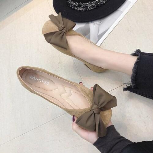 2020 Spring New Women Soft Fashion Luxury Flats Butterfly Bow Ballet Flats Low Heels Shallow Designer Shoes U19-53