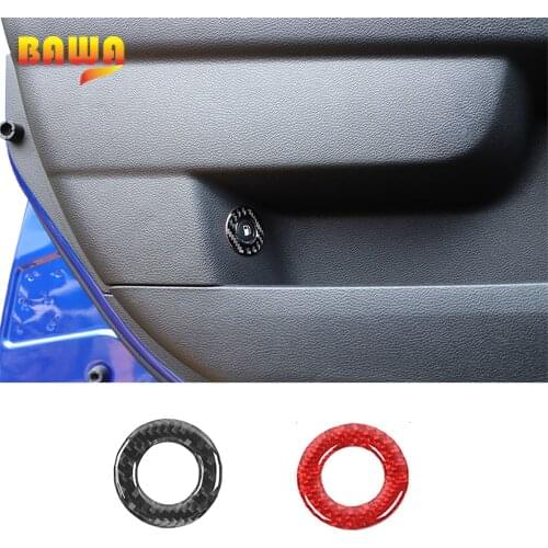 BAWA Car Interior Mouldings Inner Fuel Tank Switch Carbon Fiber Decorative Ring Stickers Accessories For Dodge Charger 2015