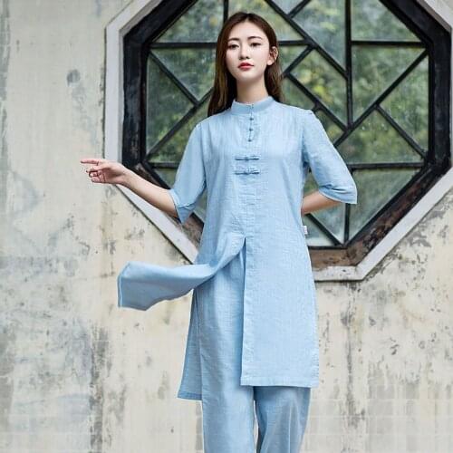 Women Tai chi Uniform Cotton &linen High Quality Wushu Kung fu Clothing woman Adults Martial arts Meditation suit Yoga clothing