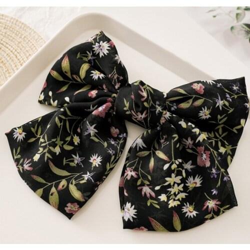 MISANANRYNE Women Girls Hairpins Cute Big Bow Print Hair Clips Sweet Hair Ornament Barrettes Fashion Hair Accessories Headwear