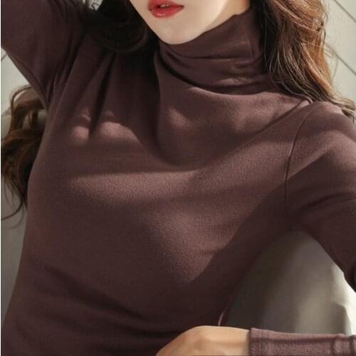Winter Spring Warm Turtleneck Tops Female Slim Pink Basic Pullovers Korean Sweater for Women Jumper Pull Femme Ladys