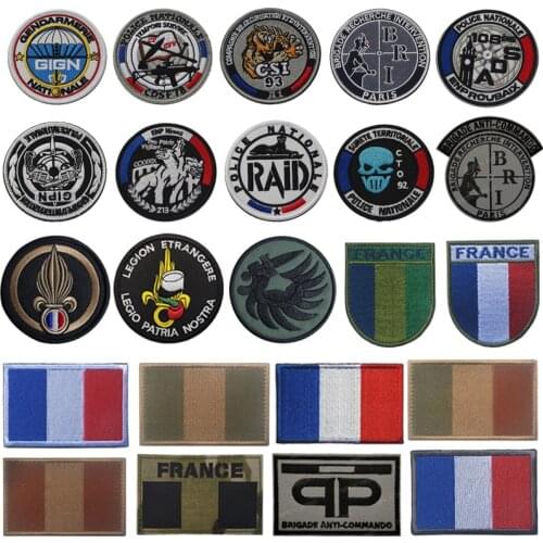 1 Pc Embroidery French flag special forces patch French foreign corps emblem military fan military combat tactical hook and loop