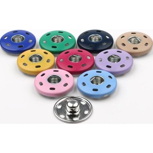 10pcs 15mm Metal Press Studs Sewing Button Snap Button Fasteners Sweaters Pants Leather Craft Clothes Bags Garment