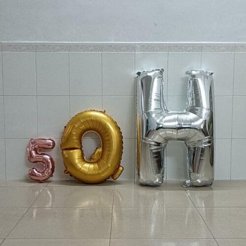 16" /30" /40" Number Alphabet Letter Aluminum Foil Balloons Birthday Decoration Party Supplies 1 Piece