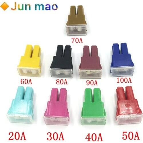 2pcs Automotive Car truck van square Fuse 32V DC long foot female Fuse 20A 30A 40A 50A 60A 70A 80A 90A 100A 120A