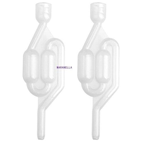 2Pcs S Shape Air Lock Bubble Grommet Exhaust Water Seal Valve with Cork Beer Wine Making Tools