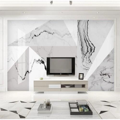 Wellyu Custom wallpaper 3d modern minimalist geometric creative jazz white marble background living room background wallpaper