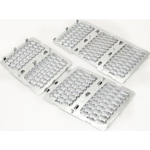 3x Mesh ABS Chrome Trims Grille Cover Inserts Fit For Jeep Grand Cherokee 2014 2015 WK Laredo & Limited model 68143075AB