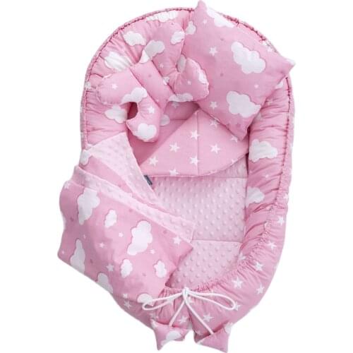 95*60 cm Baby Nest Bed 5 pcs Pillow Cover Pad Blanket Crib Travel Bed Removable Baby bed Crib newborn