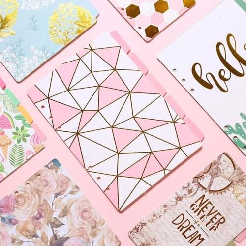 5Pcs Vintage Flower Kawaii A5 A6 Loose Leaf Spiral Binder Index Separator Page Dividers For Diary Book Stationery