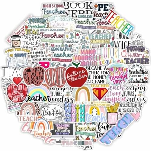 50Pcs/Set Color cartoon English Inspirational English Stickers For Skateboard Refrigerator Computer Notebook Childrens Toys