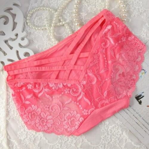 6PC Teenage Girls Sexy Panties Women Bamboo Underwear Lace Hollow Briefs Lovely Panti Cute Bragas Female Intimates 8021P6