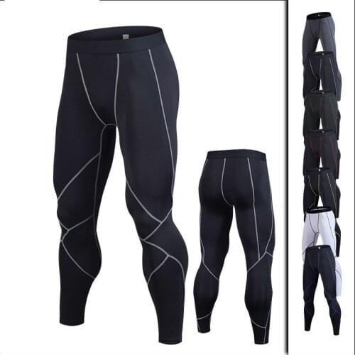 2019 Running Tights Men Compression Pants Gym Leggings Bodybuilding Trousers Tracksuit Workout Sportswear Sports Leggings