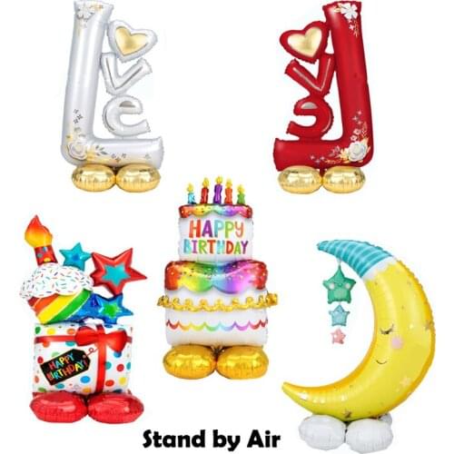 1PC Large Cake Foil Balloon Birthday Party Decoration Moon Star Helium Balloon Inflatable Toys Kids Baby Shower Decor
