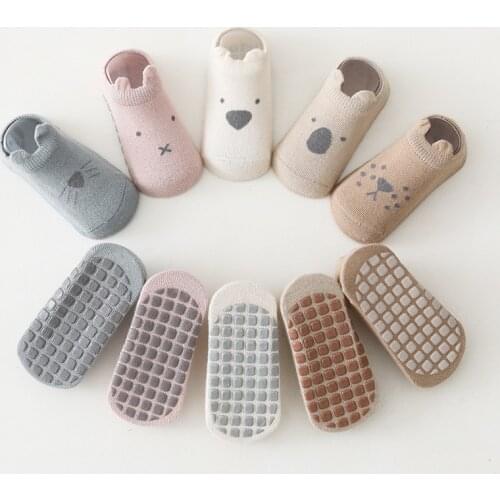 Toddler Baby Socks Anti-Slip For Indoor Wear Antiskid Spring Cotton Infant Sock Cartoon Newborn Girls Bebe Booties For 0-5Y Kids