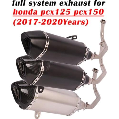 For Honda PCX125 PCX150 2018 2019 2020 Full System Motorcycle Exhaust Escape Modified Front Link Pipe Carbon Muffler DB Killer