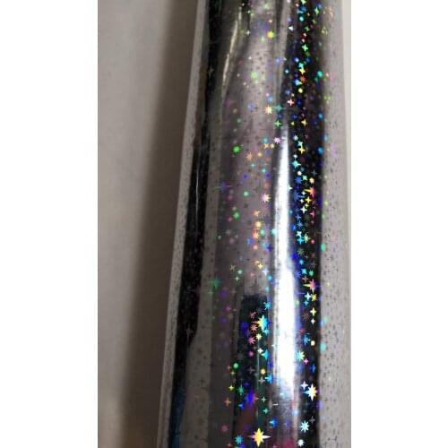 Holographic foil silver color little star pattern B13 hot press on paper or plastic 64cm x 120m stamping foil