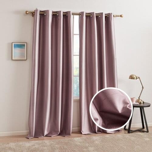 Shade Finished Curtain Plain Living Room Bedroom Tube Window Blackout Fashion Elegant Heat Insulation