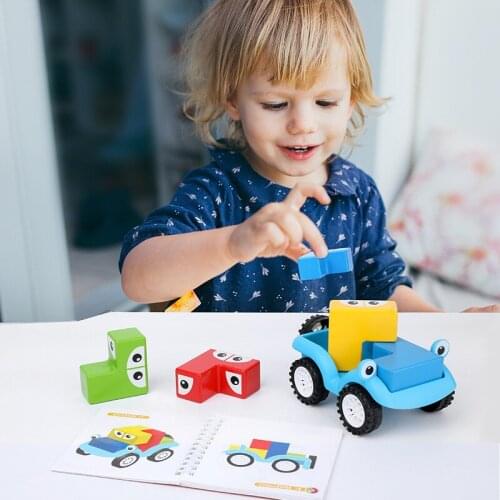Wooden Blocks Car Boys and Girls Early Education Educational Parent-child Desktop Toys