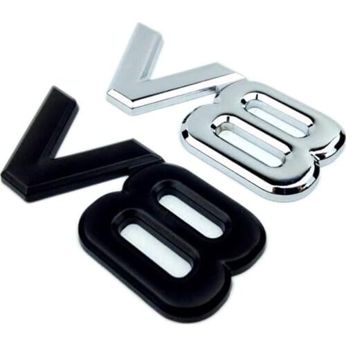 Metal Car Sticker V8 Rear Emblem Badge Decals for Hyundai Solaris Accent I30 IX35 Tucson Elantra Santa Fe