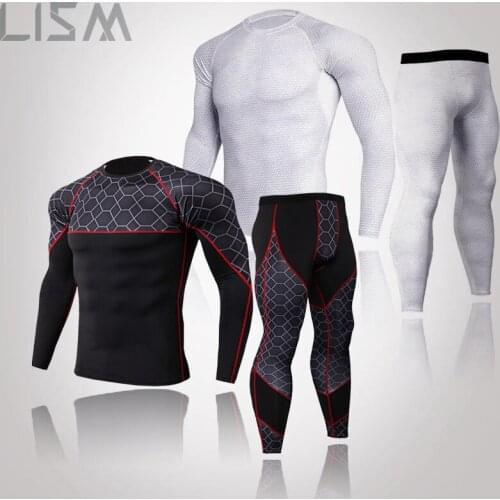 Mens Compression Suit MMA Long Underwear Mens Tights Fitness Fitness Wear Casual Fashion Indoor Sports Rashguard Sportswear