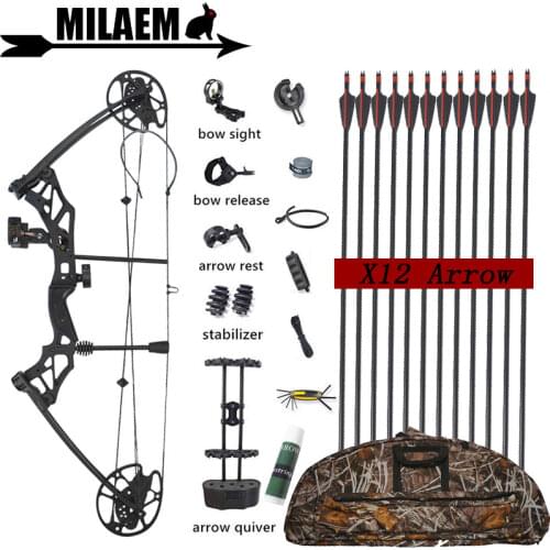 KAIMEI HAN Archery 30-70lbs Compound Bow And Arrow Set Steel Ball IBO320FPS 80% Labor Saving Ratio Shooting Hunting Accessories