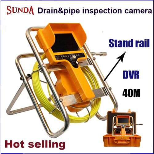 2017new flexible inspection camera with 40m cable stand rail support 23mm camera head 7inch lcd 12pcs led lights dvr waterproof