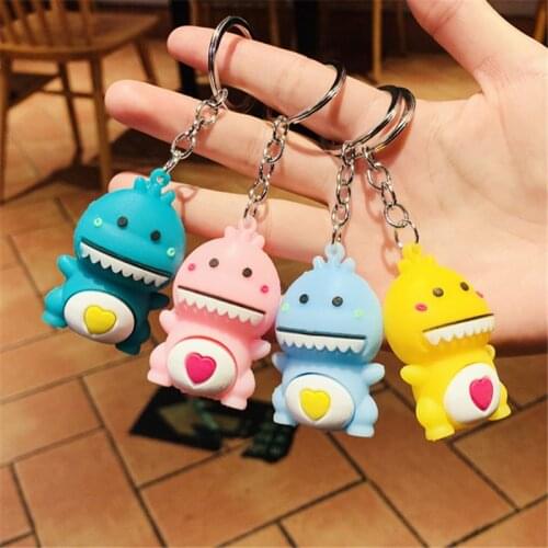 2021 New Creative Little Dinosaur Cute Soft PVC Cartoon Bag Pendant Keychain Gifts