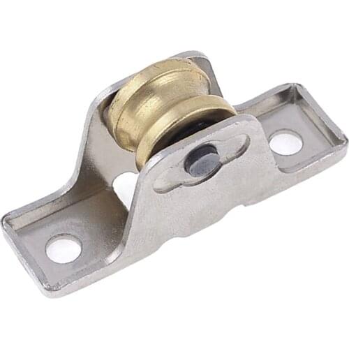 Promotion! 1.6cm Dia Single Roller Window Pane Pulley Doors Wheel Silver + Gold