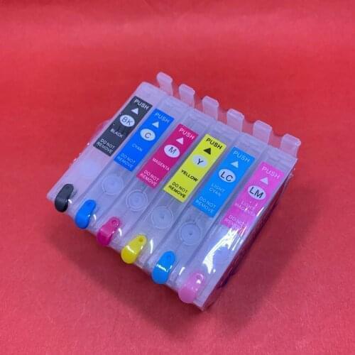 YOTAT Empty Refillable Ink Cartridge T0801 - T0806 for Epson P50 RX660 R265 R360 RX560 R285 RX585 RX685 PX700 PX710 PX810
