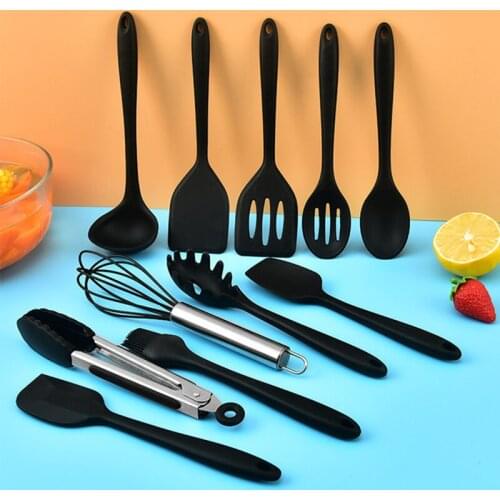 Silicone Kitchenware Cooking Utensils Non-Stick Spatula Shovel Soup Spoon Whisk Pasta Colander Heat Resistant Cooking Tools